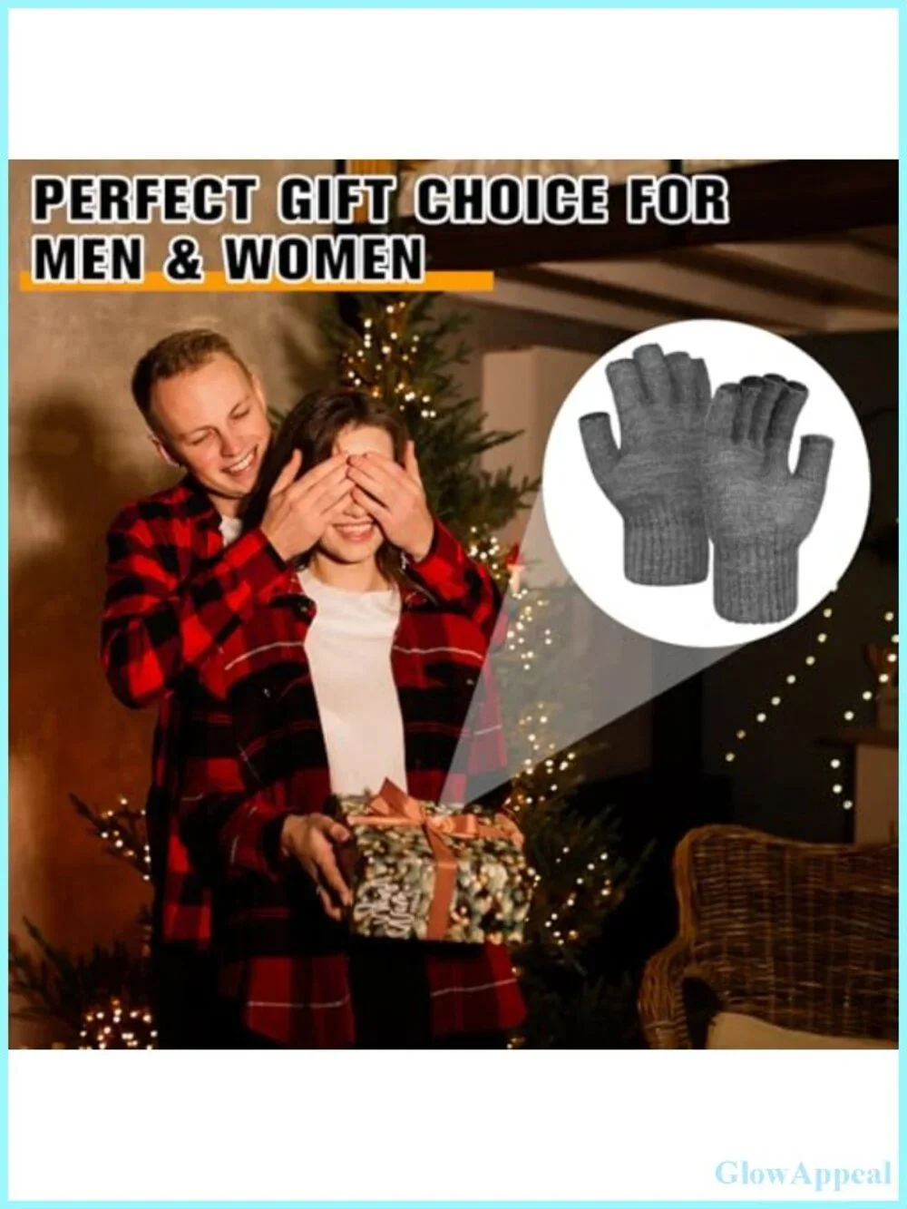 Alpaca Knit Fingerless Gloves for Men Women Half Finger Winter Gloves